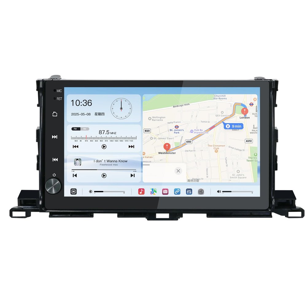 10.2'' Android 13 Car Stereo for Toyota Highlander 2014-2019,with Wireless CarPlay & Android Auto,1280 * 720 Resolution QLED TouchscreenCar Radio Upgrade