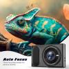 2025 Upgrade Digital Camera 4K, Point and Shoot Camera with 2.8' IPS Screen, 48MP 4K Video, 16X Zoom, Macro Mode, Flash - Compact Beginner Camera for Teens (Black view 4