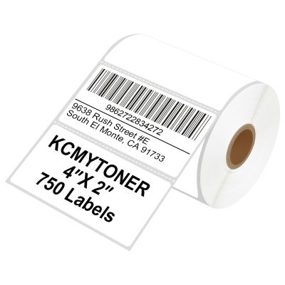 20 Rolls KCMYTONER 4" x 2" Direct Thermal Labels Barcode Address Paper Compatible for Zebra, Rollo and Most Other Thermal Label Printers, 750/Roll