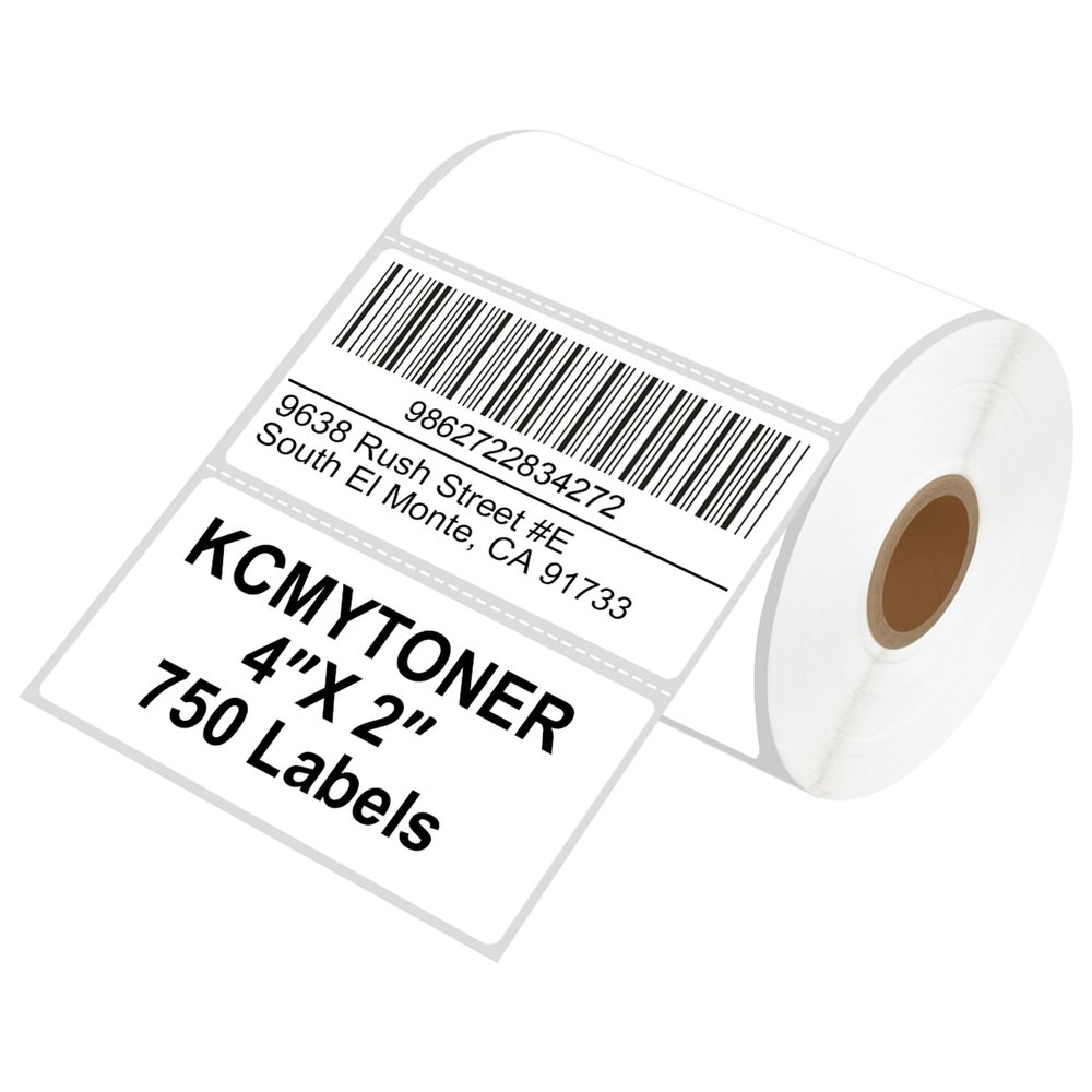 20 Rolls KCMYTONER 4" x 2" Direct Thermal Labels Barcode Address Paper Compatible for Zebra, Rollo and Most Other Thermal Label Printers, 750/Roll