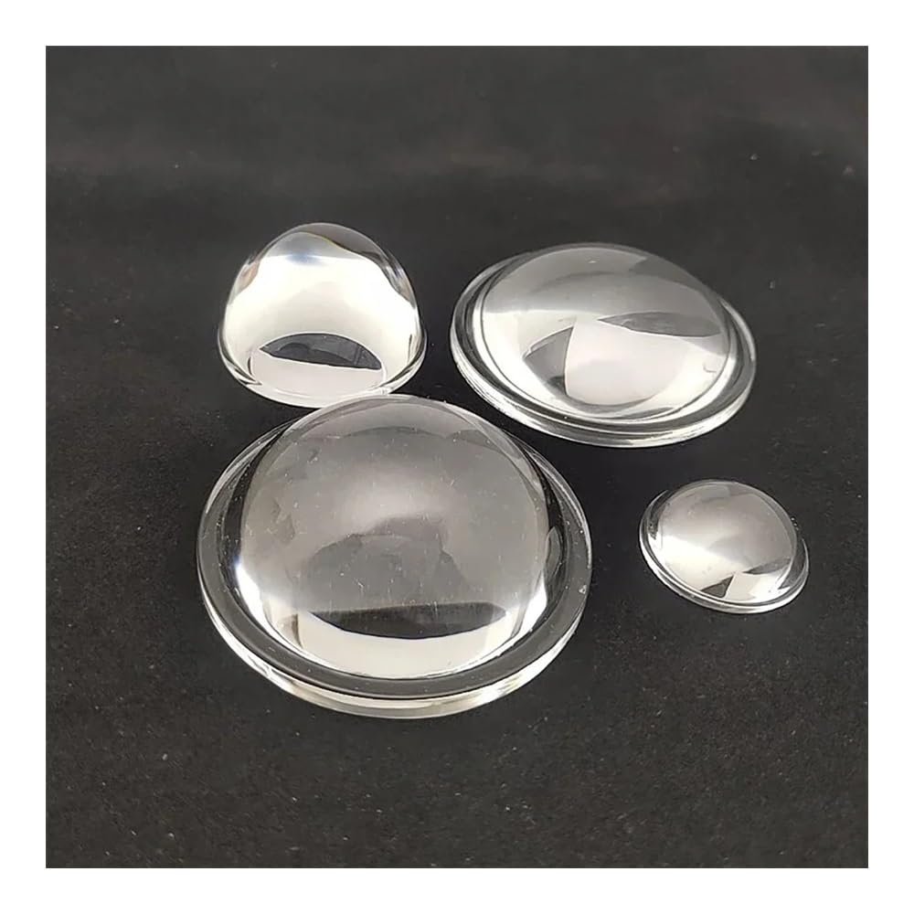 Microscope Kit 8pcs/1 lot LED Lens 23/34/44/50mm Convex Glass Lens LED Convex Lens Condenser Optical Focusing Transparent Surface Microscope Lens Adapters(D44H19mm)