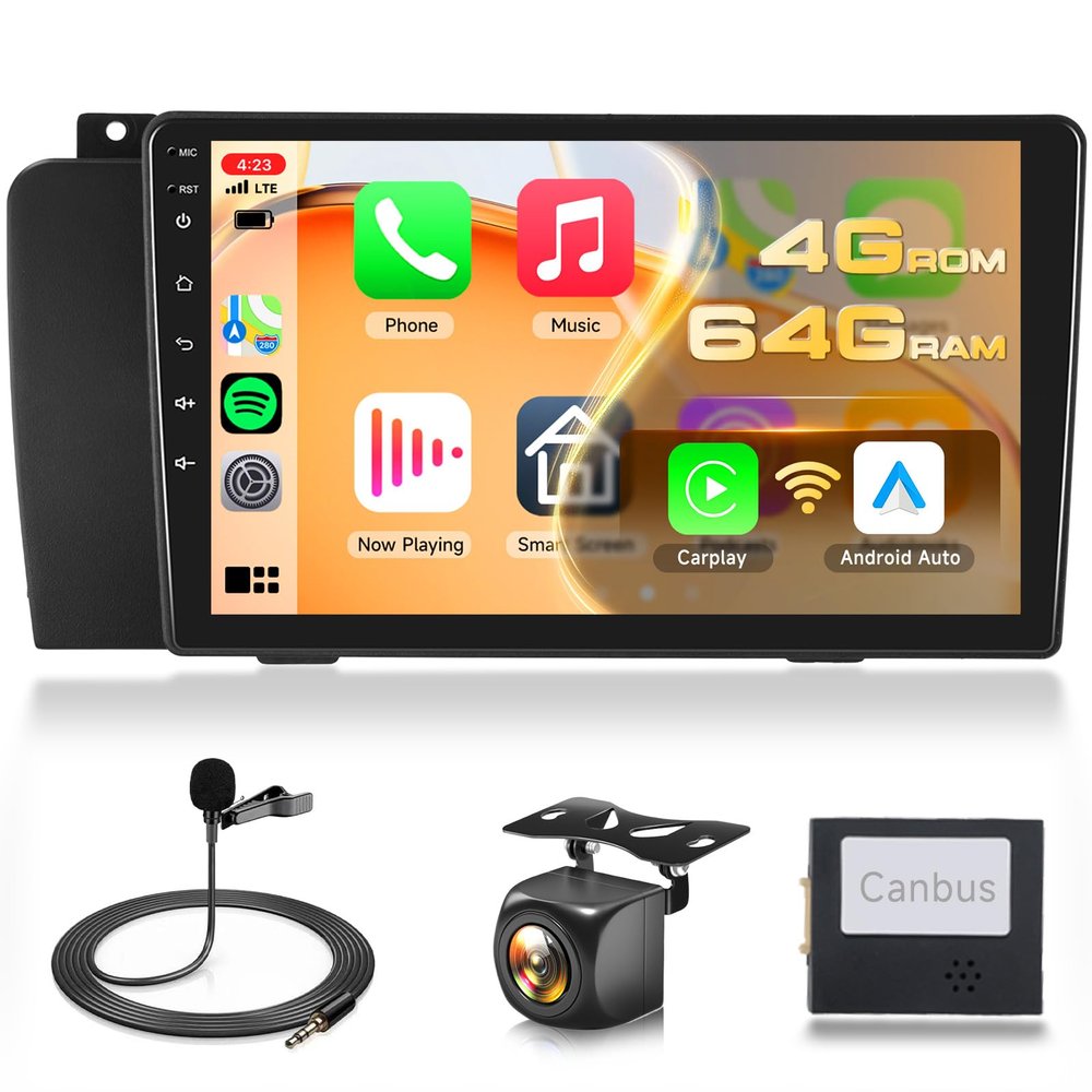 4G+64G Android Stereo for Volvo XC70/V70/S60 2004-2007 Upgrade 9 Inch IPS Touch Screen Head Unit, Driauto Car Stereo with Wireless Carplay Android Auto GPS WiFi DSP Bluetooth FM RDS Backup Camera