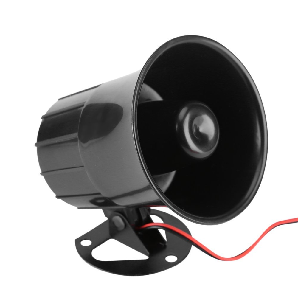 DC12V 15W Wired Security Alarm Horn, 110dB Loud Clear Sound Siren with Metal Bracket Universal Alarm Speaker for Home Car Truck Security System