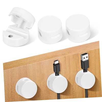 6Pcs Magnetic Cable Clips Adhesive Cord Organizers for Home Office and Car Tangle Cords Keeper with Strong Adhesion Sleek Design for Easy Cable Management