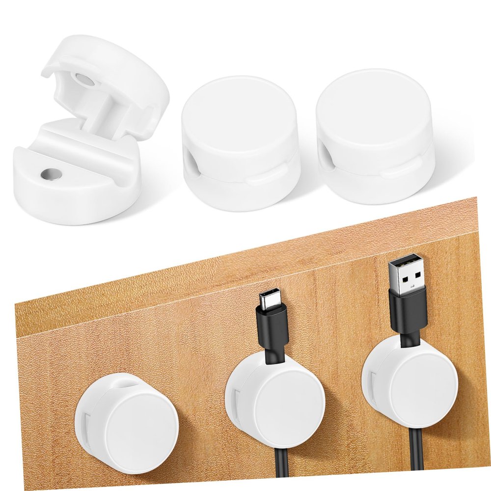 6Pcs Magnetic Cable Clips Adhesive Cord Organizers for Home Office and Car Tangle Cords Keeper with Strong Adhesion Sleek Design for Easy Cable Management