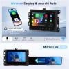 [4+64G]for Dodge Ram 1500/2500/3500 Car Stereo 13-18,for Jeep Grand Cherokee 16-21,for Jeep Wrangler 18-22, Wireless Carplay/Android Auto,Android EQ AI DSP/GPS/WiFi/BT5.0/FM/Mirror Link+Backup Camera view 4