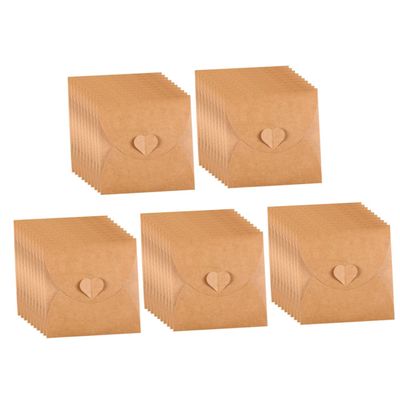 50Pcs Vintage Kraft Paper CD DVD Envelopes Storage Cases with Heart Button Thick Protective Sleeves for Organizing DVDs Photos