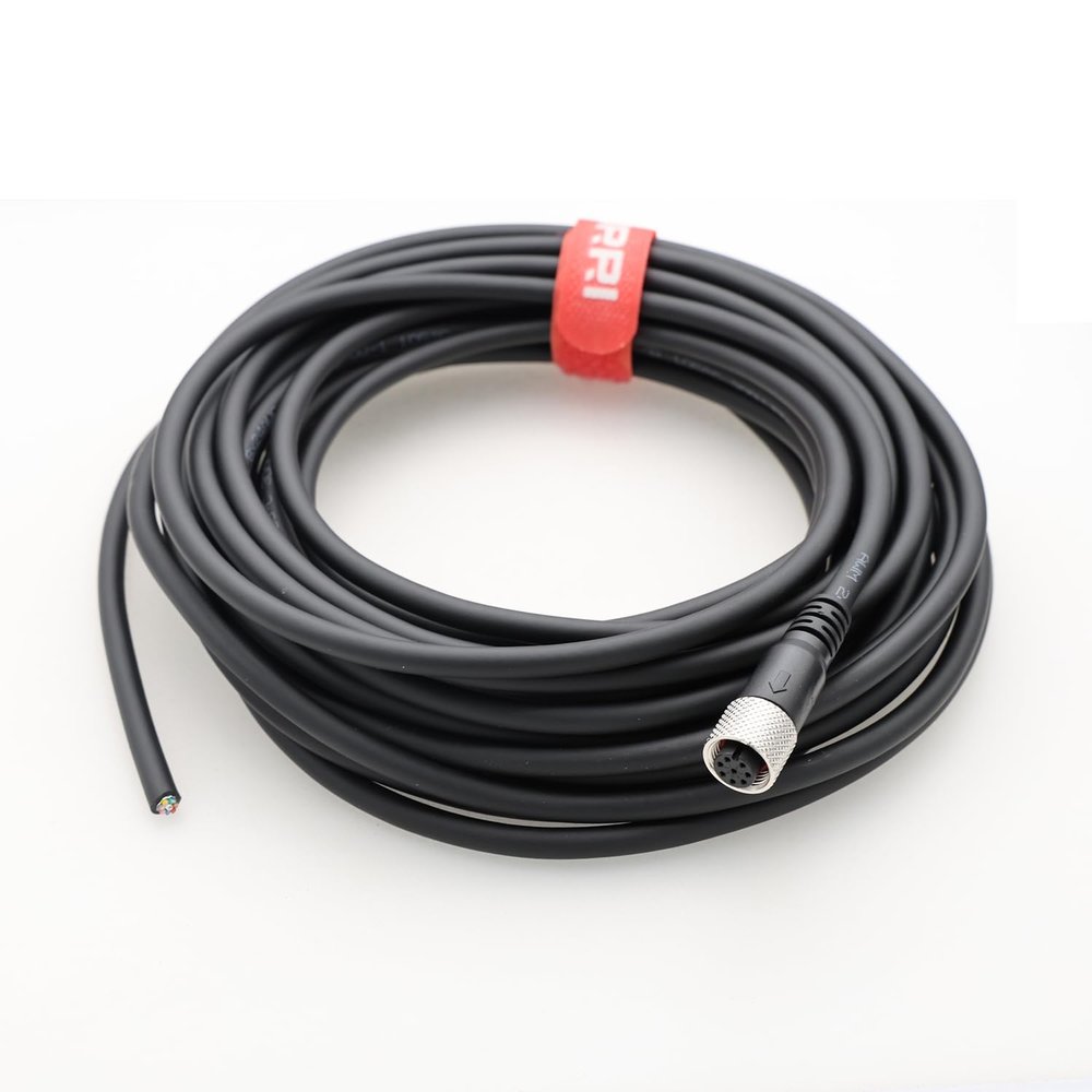 DRRI M12 8-Pins Female Sensor Connector to Fly Lead Waterproof Electrical Shield Cable for Automation Application