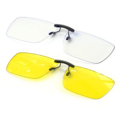 ANYLUV Clip On Blue Light Blocking Glasses Lightweight Rectangle Blue Light Glasses Men for Computer Gaming, Anti Eye Strain