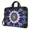 KCGSDEGV Mandala Print Rectangle Laptop Bag Triple Layer Protection Shockproof Crossbody Laptop Shoulder Bag for Men and Women, black, 13 inch view 1