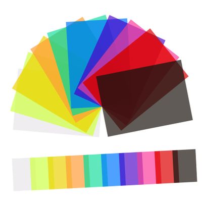 20Pcs Color Filter Film Gel Light Filter Diffusing Film Vibrant Colors Easy to Cut for Photography Parties Stage Lighting