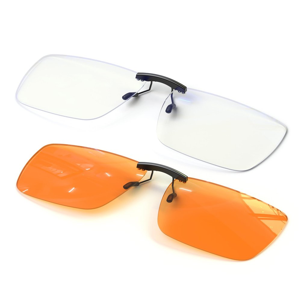 ANYLUV Clip On Blue Light Blocking Glasses Lightweight Rectangle Blue Light Glasses Men for Computer Gaming, Anti Eye Strain