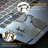 ANYLUV Clip On Blue Light Blocking Glasses Lightweight Rectangle Blue Light Glasses Men for Computer Gaming, Anti Eye Strain view 3