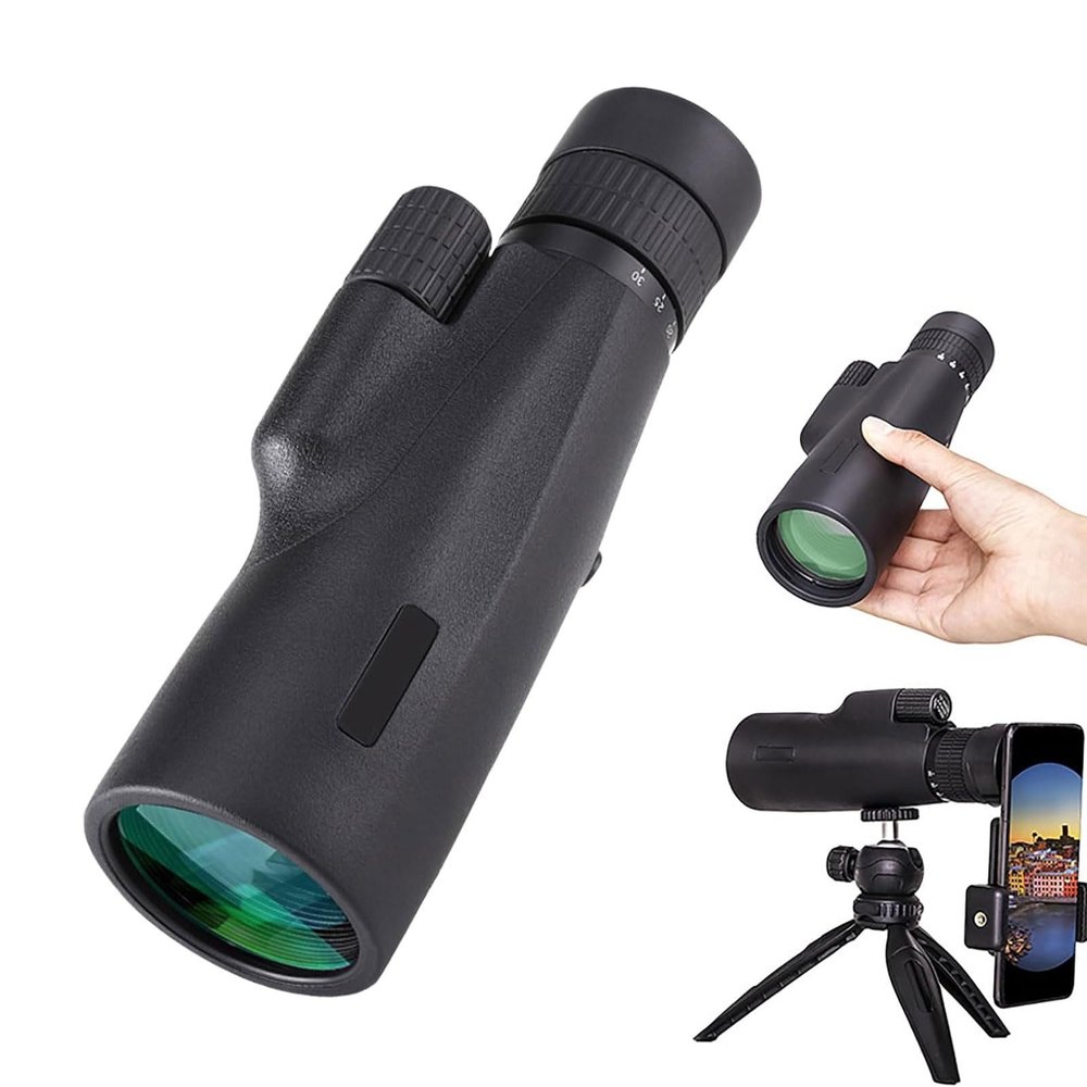 10X30 Monocular Telescope for Adult High Powered with Smartphone Adapter & Tripod, Waterproof HD Monocular with BAK4 Prism FMC Lens, for Camping Travel Hiking Bird Watching