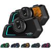Fodsports T1 Motorcycle Bluetooth Intercom V5.4 with Music Share, One-Click Switching for 3 Functional Modes, 2-Way Helmet Communication Systems, FM/5 Stickers/Noise Cancellation/Stereo Music, 2 Pack view 1