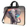 15.6 Inch Laptop Shoulder Bag For Men Women,Waterproof Briefcase Messenger Bag Animal Cartoon Elephant Laptop Sleeve Bag W/Strap Handle view 1