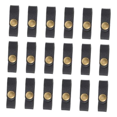 24Pcs Imitation Leather Cable Organizers Durable Data Cable Holders for Headphones Chargers USB Cords Efficient Desk Cable Management