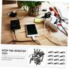 24Pcs Imitation Leather Cable Organizers Durable Data Cable Holders for Headphones Chargers USB Cords Efficient Desk Cable Management view 3