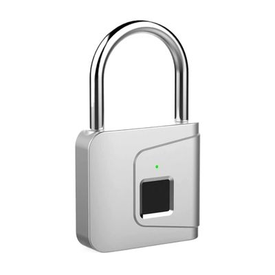 Fingerprint Padlock Smart Padlock Biometric Lock with Keyless for Lockers Office School Gym Factory Garage Storage Gate Shed Bike Cabinet 10 Sets of Fingerprints (Color : Black) (Silver)