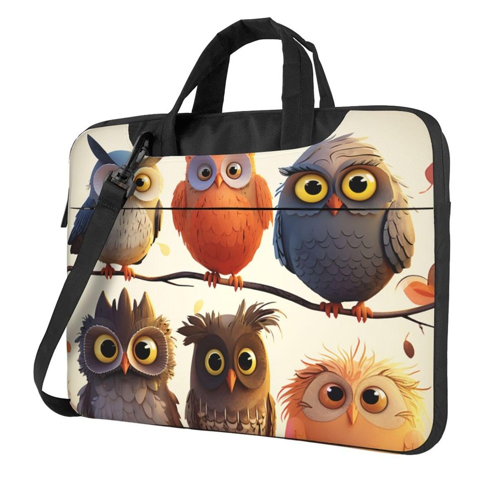 13 Inch Laptop Shoulder Bag For Men Women,Waterproof Briefcase Messenger Bag Owls Birds Laptop Sleeve Bag W/Strap Handle
