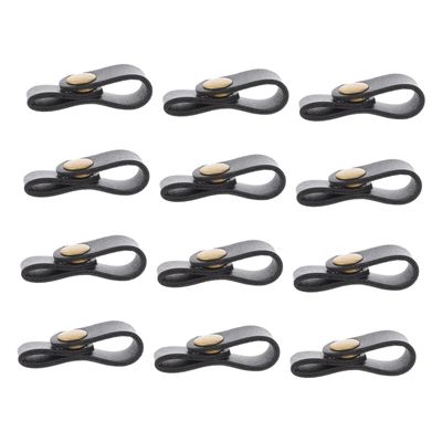 24Pcs Faux Leather Data Cable Organizer with Buckle Design Stylish Cord Management for Earphones Chargers and Wires Keep Your Desktop Tidy and Extend Cable Lifespan