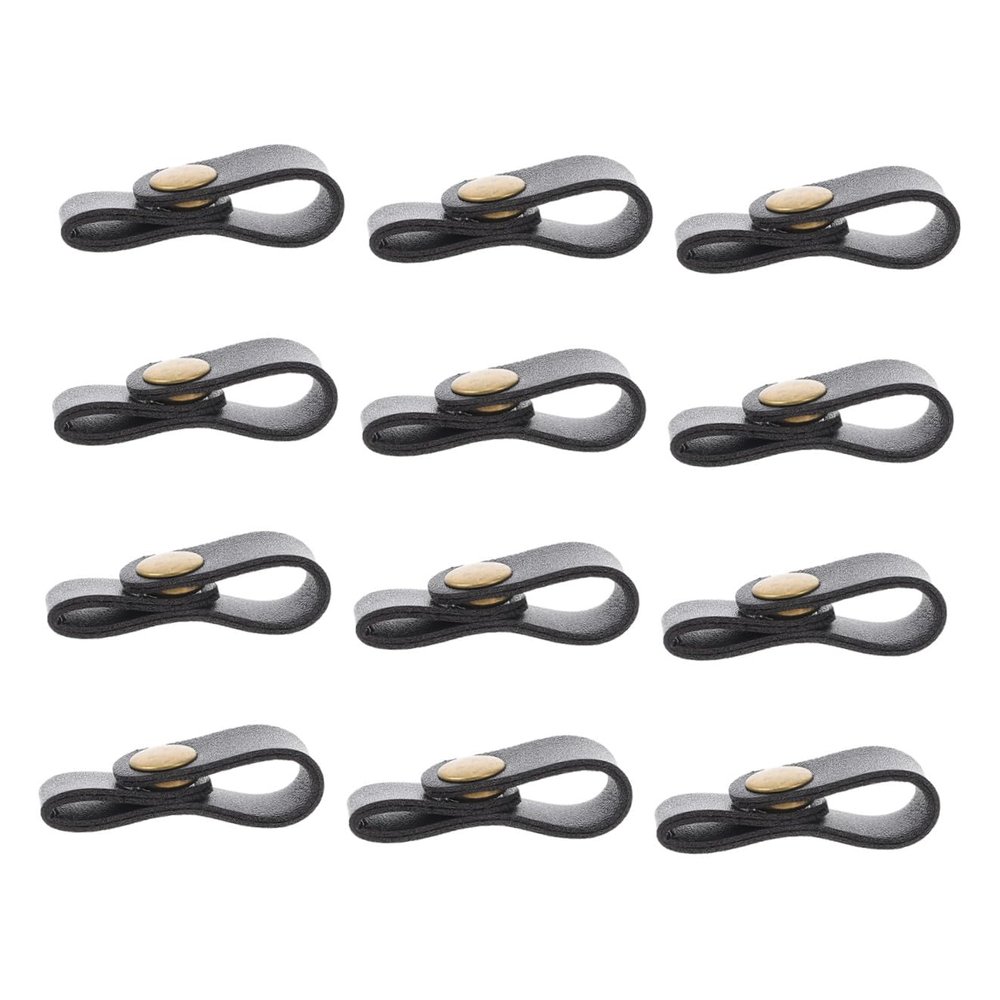 24Pcs Faux Leather Data Cable Organizer with Buckle Design Stylish Cord Management for Earphones Chargers and Wires Keep Your Desktop Tidy and Extend Cable Lifespan