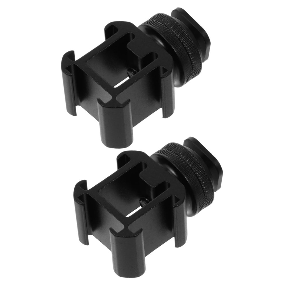 2Sets Hot Shoe Base Kit of Photography Supplies for Video Camera Accessories Compatible with Flash LED Light and Microphone for Live Streaming