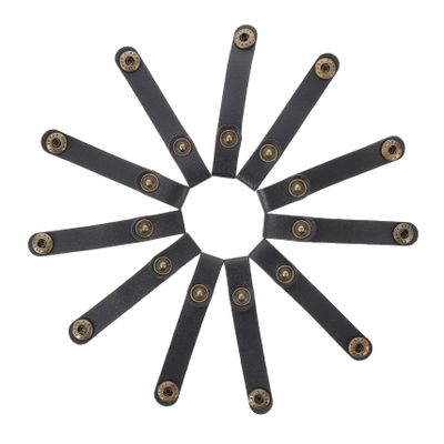 24Pcs PU Data Cable Organizers Leather Cable Clips with Buckle for Tidy Storage and Easy Management of Cords for Use