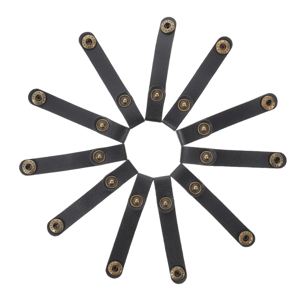 24Pcs PU Data Cable Organizers Leather Cable Clips with Buckle for Tidy Storage and Easy Management of Cords for Use