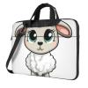 15.6 Inch Laptop Shoulder Bag For Men Women,Waterproof Briefcase Messenger Bag Lamb Laptop Sleeve Bag W/Strap Handle view 1