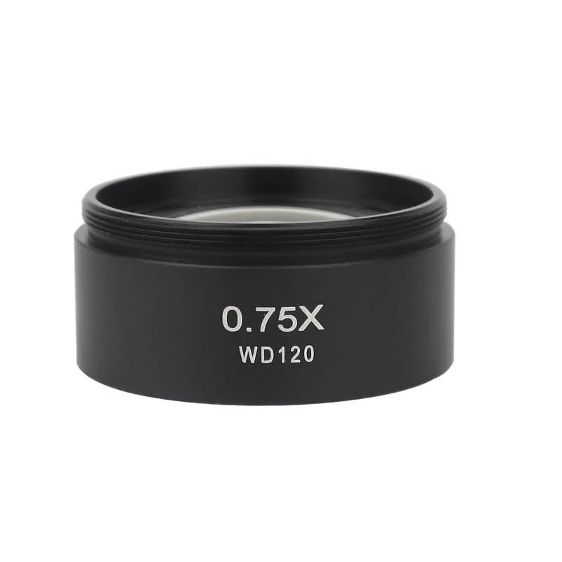 1pc 0.3X 0.5X 0.7X 0.75X 1X 1.5X 2.0X Auxiliary Barlow Objective Lens Thread M48mm for Stereo Binocular Trinocular Microscope(0.75X)