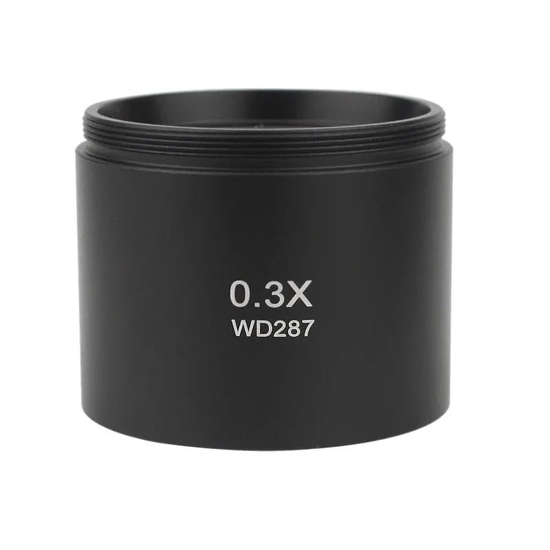 1pc 0.3X 0.5X 0.7X 0.75X 1X 1.5X 2.0X Auxiliary Barlow Objective Lens Thread M48mm for Stereo Binocular Trinocular Microscope(0.3X)
