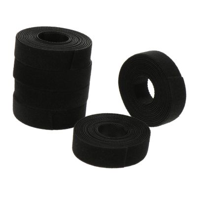 Mikikit 6Rolls Hook and Loop Cable Straps Black Cord Organizer for Home Office Durable Self Gripping Ties to Keep Cables Tidy and Untangled Easy to Use Adhesive Straps