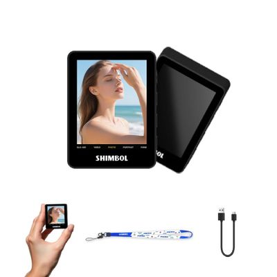 Shimbol Vlog Selfie Monitor Screen CP5 Mini 2,Back Camera Monitor for iPhone with 2.4 inch Real-Time Phone Screen Mirroring,30m Range,4H Run Time,Wireless Shutter Control (Black)