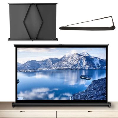 30" 40" 50" Inch Portable Projection Screen 4:3 16:9 Small Retractable Floor Standing Mobile Tabletop Screen with Carry Bag, Foldable Portable Movie Screen for Schools Meeting Indoor Outdoor(16:9,30")