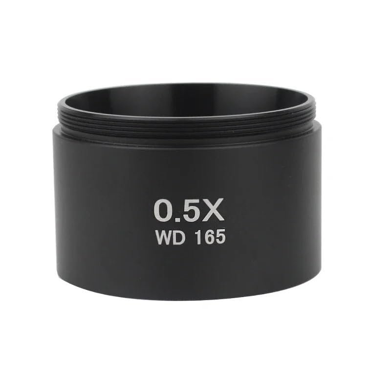 1pc 0.3X 0.5X 0.7X 0.75X 1X 1.5X 2.0X Auxiliary Barlow Objective Lens Thread M48mm for Stereo Binocular Trinocular Microscope(0.5X)