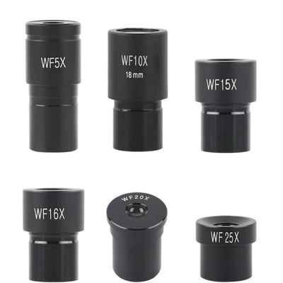 2PCS Biological Microscope Eyepieces WF5X 10X 15X 16X 20X 25X Wide-Angle Eyepiece Mounting Size 23.2mm(2pcs WF25X)