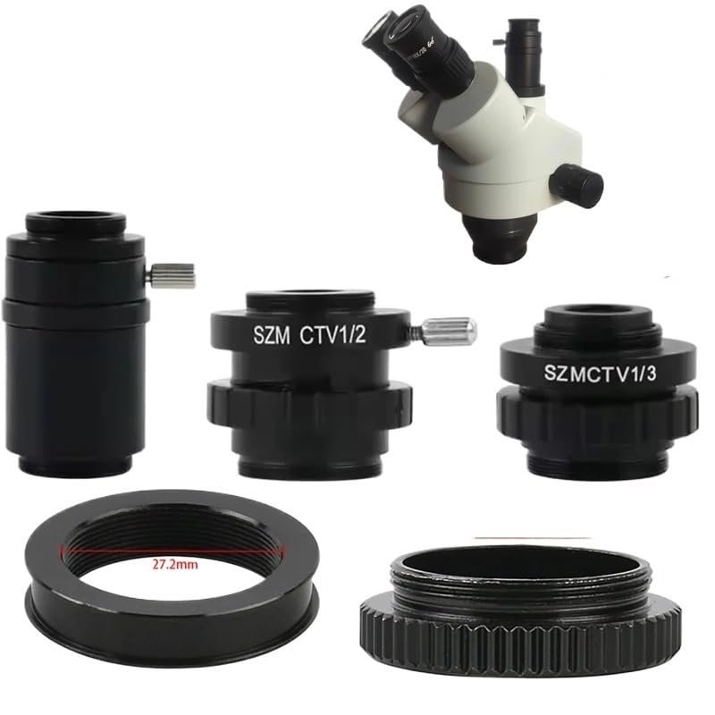1pc 1/2 1/3 1/1 Microscope Camera Adapter 28mm to 38 Ring C-Mount Simul Focal Trinocular Stereo Microscope Adapter Ring(27.2-38 Ring)