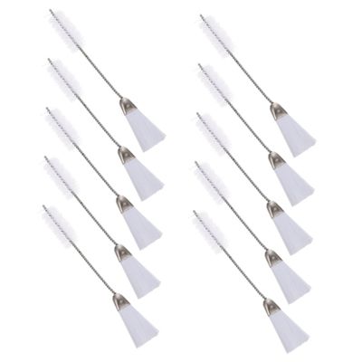 10Pcs Cleaning Brush Double Ended Stainless Steel Nylon for Keyboards