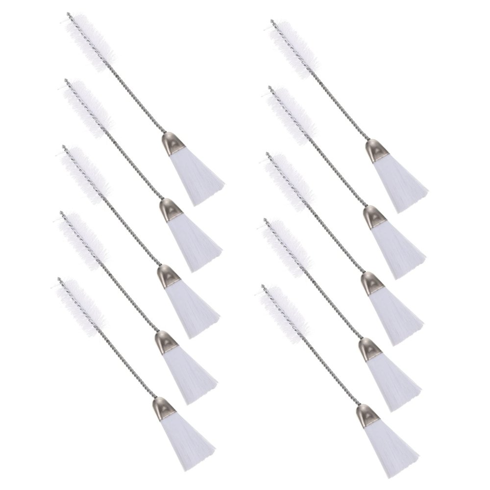 10Pcs Cleaning Brush Double Ended Stainless Steel Nylon for Keyboards