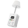 Bedside Power Strip with Lamp & Digital Clock, 4 Outlets 5 USB Ports (2 USBC), 3-Color Temperature Dimmable Bedside Nightstand Light, Multi Plug Outlet Extender for Bedroom Home Office, Coffee Counter view 1