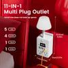 Bedside Power Strip with Lamp & Digital Clock, 4 Outlets 5 USB Ports (2 USBC), 3-Color Temperature Dimmable Bedside Nightstand Light, Multi Plug Outlet Extender for Bedroom Home Office, Coffee Counter view 3