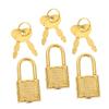 3 Set Mini Padlock Latch for Treasure Chest Toy Box Retro Gold view 1