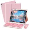 Bxomteng Keyboard Case for iPad 10th / A16 11th Generation 2022/2025-7 Colors Backlit Keyboard Cover and Mouse (Pink) view 1