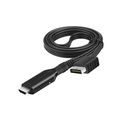 LINGQE Portable PS-2 to HDMI-Compatible Video Converter Supports for /PS1 Display Modes for HDTV PC Cable Adapter