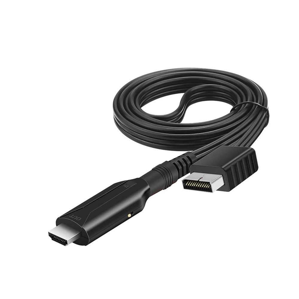 LINGQE Portable PS-2 to HDMI-Compatible Video Converter Supports for /PS1 Display Modes for HDTV PC Cable Adapter