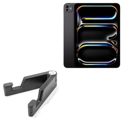 BoxWave Stand and Mount Compatible with Apple iPad Pro 11" (7th Gen 2024) - Desktop Aluminum SoloStand, Adjustable Hands-Free Portable with Rubber Feet - Jet Black