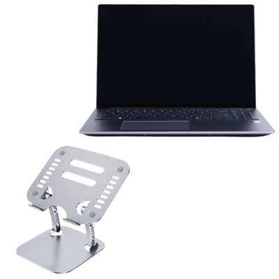 BoxWave Stand and Mount Compatible with VAIO FS 16 - Executive VersaView Laptop Stand, Ergonomic Adjustable Viewing Angle Metallic Riser - Metallic Silver