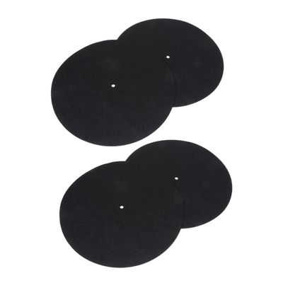 Housoutil 4Pcs Static Vinyl Record Mat Durable Felt Disc Protective Pad for Turntable Reduces Vibration Improves Adhesion Keeps Records Clean Thickness