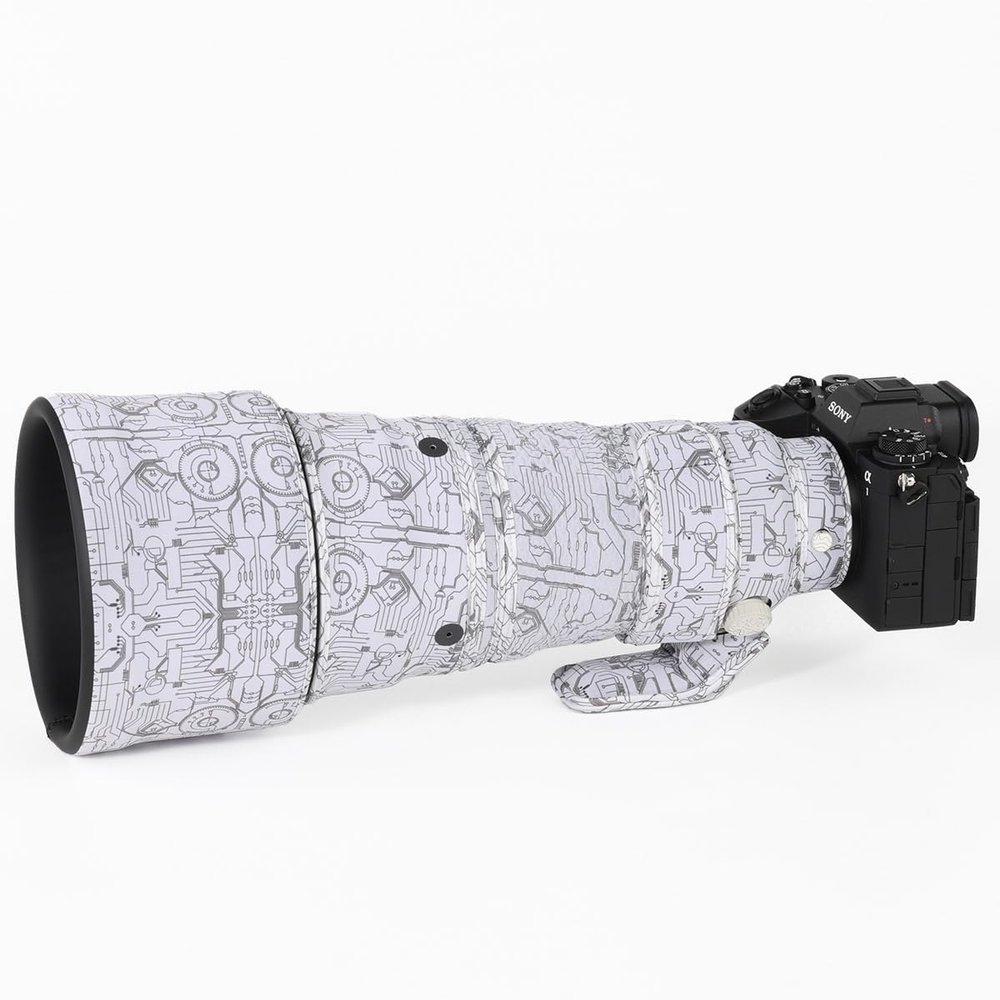 CHASING BIRDS Lens Camouflage Waterproof Coat for Sony FE 300mm F2.8 GM OSS Rainproof Lens Protective Cover Version IV (Electric White, with TC - 1.4X)